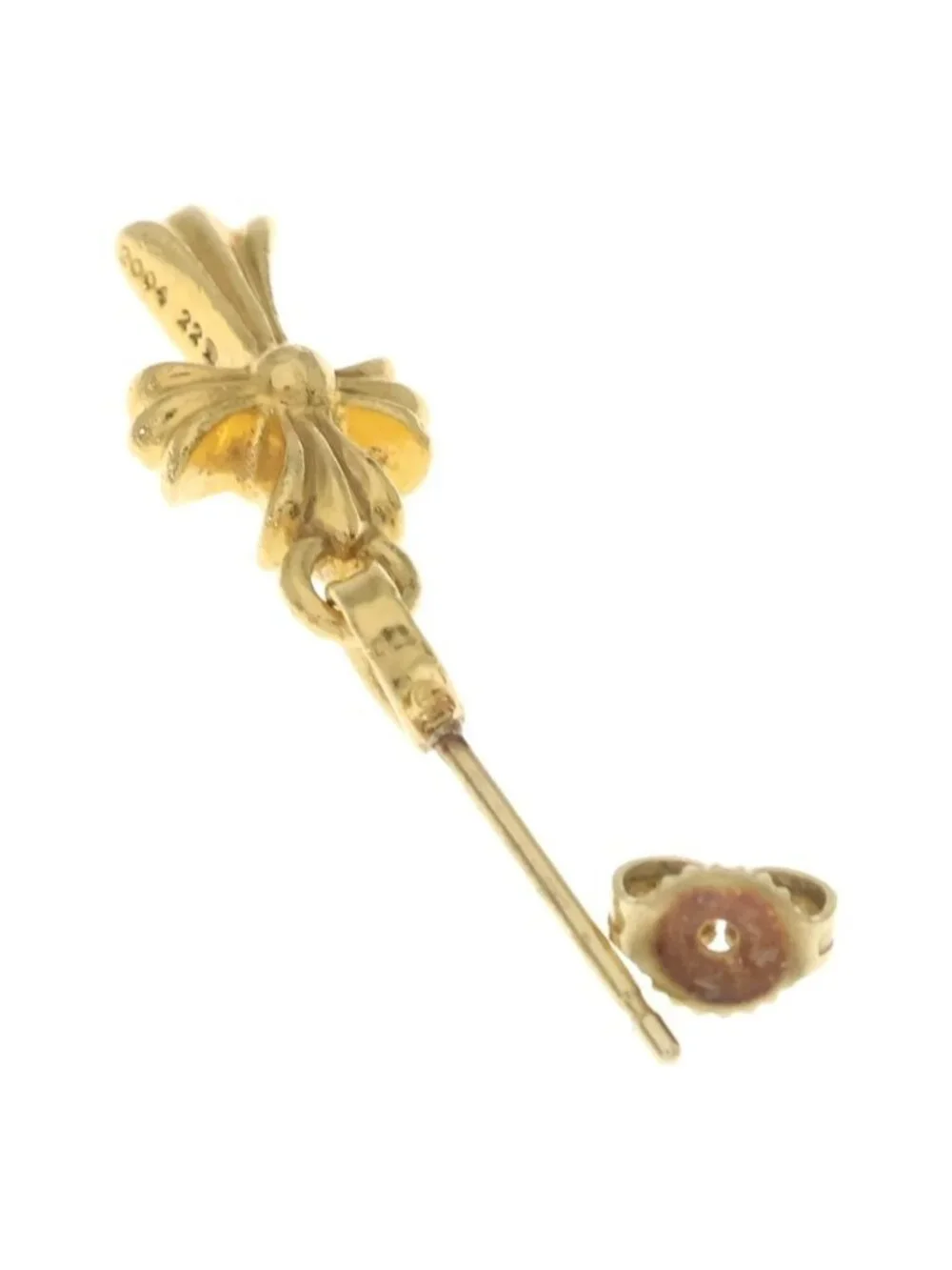 Chrome Hearts 22k Bby Pprchn 22k Baby Fat Drop Gold Earrings
